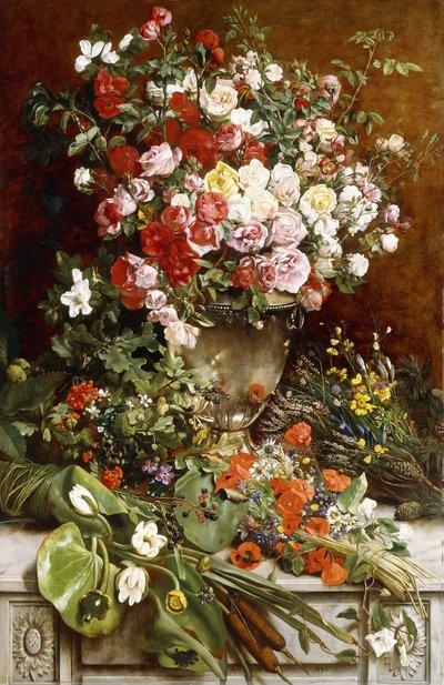 Çiçeklerin Kraliçesine Saygı, 1884 by Charles Verlat