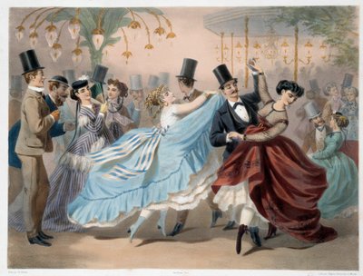 Charles Vernier (1831-1887) 19. yüzyıl Paris, Musee Carnavalet tarafından Mabille Ball Lithograph by Charles Vernier