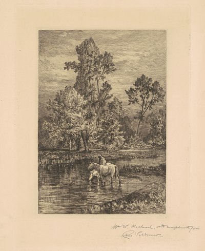 Atların İçtiği Manzara by Charles Volkmar
