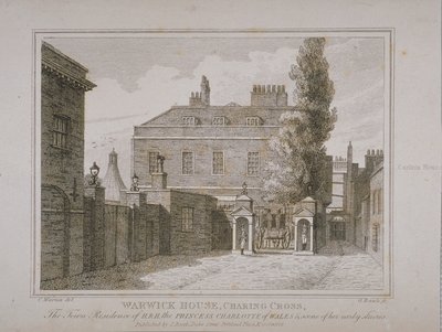 Samuel Rawle (1771-1860) tarafından oyulmuş ve John Booth (1794-1855) tarafından yayınlanmış Warwick House