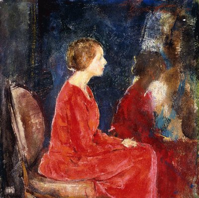 kırmızı elbise by Charles Webster Hawthorne