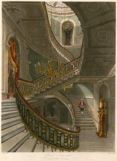 Büyük merdiven, Carlton House, Londra by Charles Wild