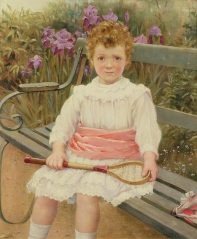 Badminton Raketli Kız by Charles William Bartlett
