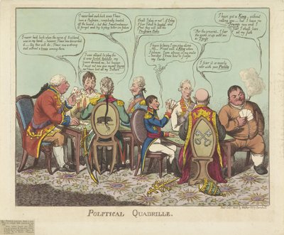 Politiek quadrille, 1806 Politik Quadrille (nesne üzerindeki başlık) by Charles Williams