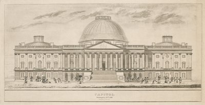 Capitol, Washington, D.C., Henry ve James Stone tarafından oyulmuş (1822-1849), 1826 (kağıda su ve çizgi gravürü) by Charles after Bulfinch