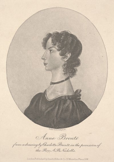 Anne Brontë, Walker & Boutall tarafından gravür, 1836-49 dolayları (gravür) by Charlotte Bronte