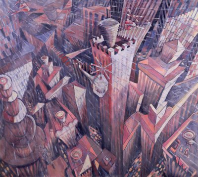 Downtown Manhattan Hailstorm, 1995 by Charlotte Johnson Wahl
