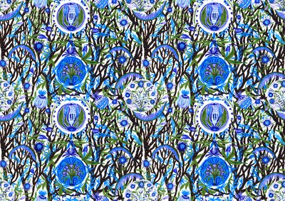 Ashmolean Museum Pattern Design #2, 2020 (fırça ve kalemler) by Charlotte Orr
