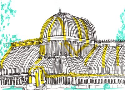 Botanik Bahçeleri, Belfast, 2021 (kalem ve akrilik işaretleyici) by Charlotte Orr