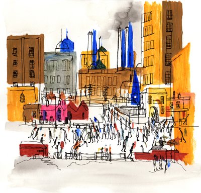 Değirmenden Gelenler, 2014 (akrilik ve mürekkep) by Charlotte Orr