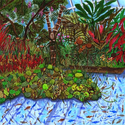 Gardens by the Bay, 2020 (fırçalı kalemler) by Charlotte Orr