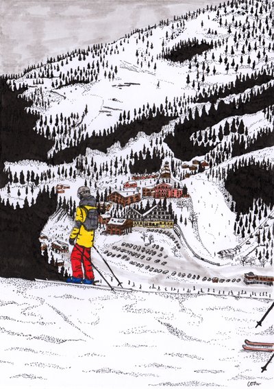 Hochfügen, 2020 (kağıt üzerinde ince astar) by Charlotte Orr