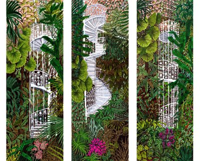 Kew Gardens Derlemesi, 2020 (kağıt üzerinde fırça kalemleri) by Charlotte Orr