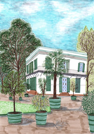 Schloss Charlottenburg, 2017 (fırçalı kalemler) by Charlotte Orr