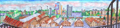 Storkower straße, 2017 (fırçalı kalemler by Charlotte Orr