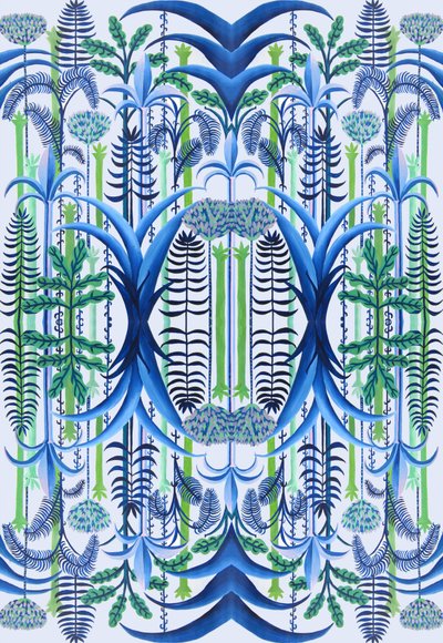 Duvar kağıdı, 2016 (kağıt üzerine akrilik) by Charlotte Orr