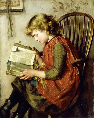 Okuyan Genç Bir Kız, 1890 by Charlotte Weeks
