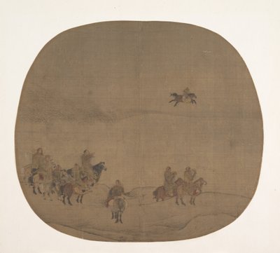 Şahinlerle avlanan göçebeler, 13. yüzyılın başlarında. by Chen Juzhong