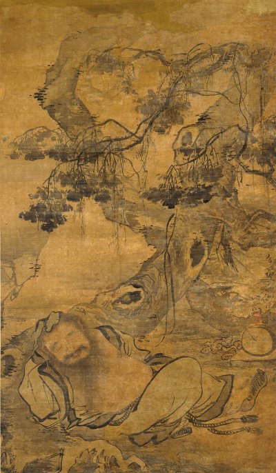 Sarhoş Ölümsüz, 16. yüzyılın başlarında yaşlı bir ağacın altında. by Chen Zihe
