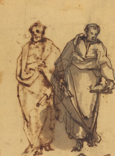 İki Drapeli Figür by Cherubino Alberti