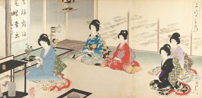 Chiyoda İç Sarayı: No.20 Sırada Çiçek Düzenleme..., Ağustos 1895. by Chikanobu Yoshu