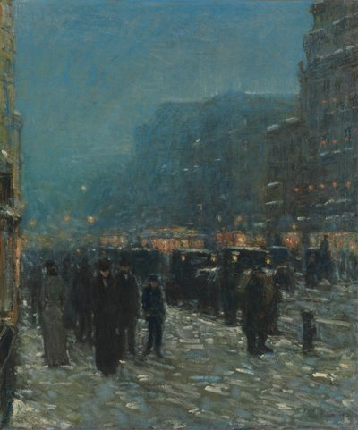 Broadway ve 42. Cadde by Childe Frederick Hassam