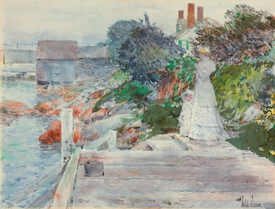 Ocean Front, Gloucester, Massachusetts, c.1890-95 (kağıt üzerine sulu boya) by Childe Frederick Hassam