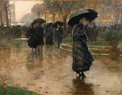 Yağmur Fırtınası, Birlik Meydanı by Childe Frederick Hassam
