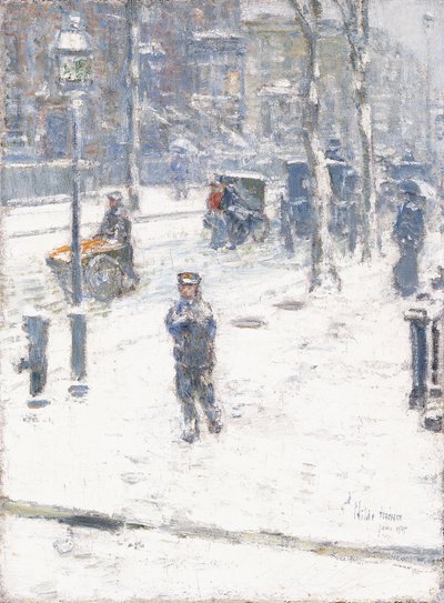 Kar Fırtınası, Beşinci Cadde, New York by Childe Frederick Hassam