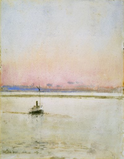 Gün batımı (kağıt üzerine sulu boya) by Childe Frederick Hassam
