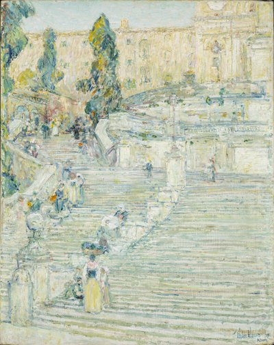 İspanyol Merdivenleri, Roma by Childe Frederick Hassam