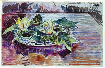 Bir kasede laleler by Childe Frederick Hassam