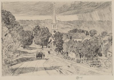 Bir Vermont Köyü by Childe Hassam