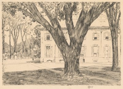 Kampüs ve Kütüphane, Andover by Childe Hassam