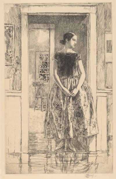 Modern Önlüklü Kız by Childe Hassam