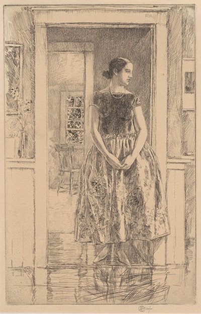 Modern Önlüklü Kız by Childe Hassam