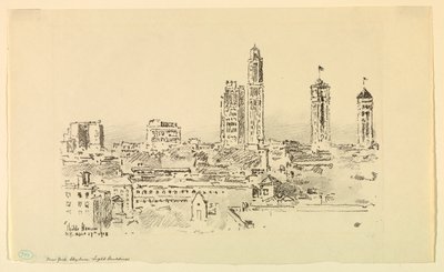 New York Skyline – Hafif Binalar by Childe Hassam