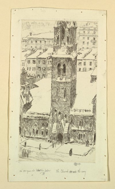 Yolun Karşısındaki Kilise by Childe Hassam