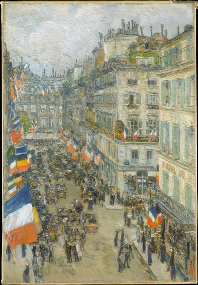 On dört Temmuz, Rue Daunou, 1910 by Childe Hassam