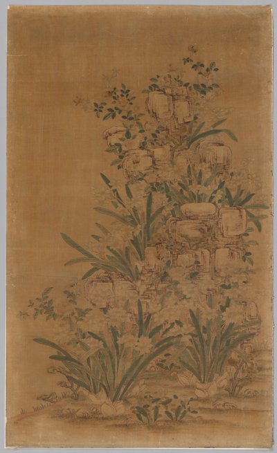 Kesi Panel: Kayalar ve Nergis by China, Qing dynasty