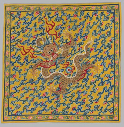 Jing ve Wei Nehirlerinin Kavşağında Berrak ve Çamurlu Suların Karıştığı Goblen Parşömen Sargısı by China, Qing dynasty