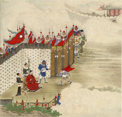 Çinli prens alma kurye, yaklaşık 1820 by Chinese Master