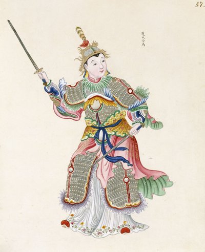 Kılıç sallayan bir figür by Chinese School