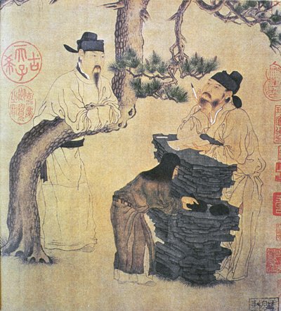 Eski bir Çin Şairi, orijinal Çin parşömeninin tıpkıbasımı by Chinese School