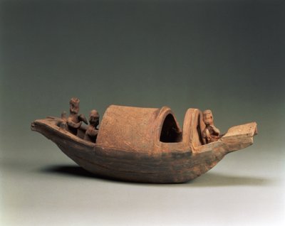 Tekne ve mürettebat, mezar eseri, Doğu Han Hanedanlığı, MS 25-220 (toprak kap) by Chinese School