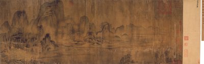 Bir dağ dere boyunca esen esintiler, el kaydırma by Chinese School