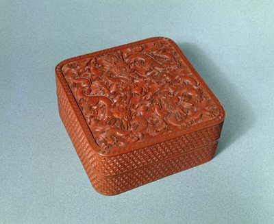 Oymalı kutu, 18. yüzyıl (zinober cila) by Chinese School