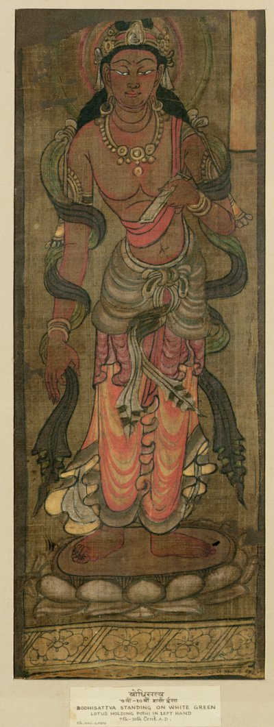 Ch.XXVI.a0100 Bodhisattva Manjusri, Tunhuang, 7-8. yüzyıl (ipek üzerine kumaş boyası) by Chinese School