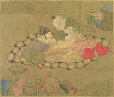 Oynayan Çocuklar, Ming Hanedanlığı, 1500 (ipek üzerine wc) by Chinese School