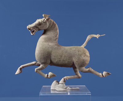 Galloping horse with one Hoof Resting on a Swallow, from the Tomb at Wu-wei, Kansu, Eastern Han Dynasty (bronze) by Chinese School